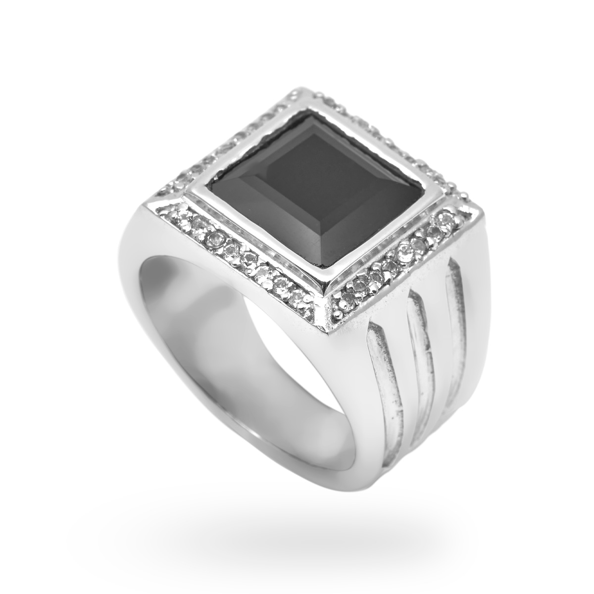 Bague onyx argent Phoebe chevalière